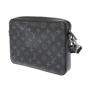 Louis Vuitton Gray Trio Messenger Black Shoulder Monogram Eclipse Bag